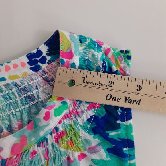Lilly Pulitzer Essie Top Smocked Tank Top Dive In Multi Womens XL Sleeveless - Picture 9 of 9